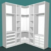 Trueliving 5 Door Corner Kids Brown wardrobes Laminated Finish & PU Finish with Drawers 8Ft *2Ft *9Ft -2438.4MM X 609MM X 2743.2MM)